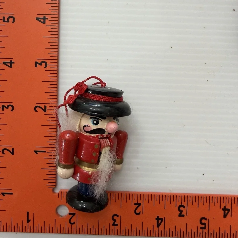 Vintage Wooden Nutcracker Christmas Tree Ornaments Lot Of 4 Holiday